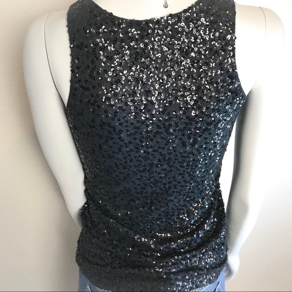 J. CREW Black Sequined Tank Top - Picture 5 of 8